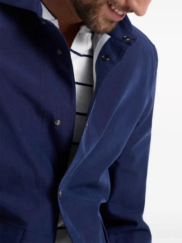 BRUNELLO CUCINELLI リネン ギャバジン シャツジャケット Brunello Cucinelli linen-silk Shirt Jacket | Blue | FARFETCH