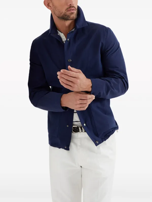 テーラードジャケット BRUNELLO CUCINELLI INDIGO BLUE LINEN CASUAL JACKET Brunello Cucinelli - Linen and Silk-Blend Jacket - Blue