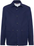 Brunello Cucinelli linen-silk shirt jacket - Blue