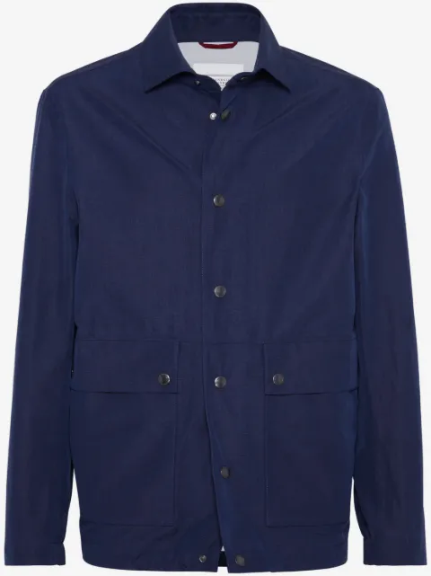 Brunello Cucinelli linen-silk shirt jacket
