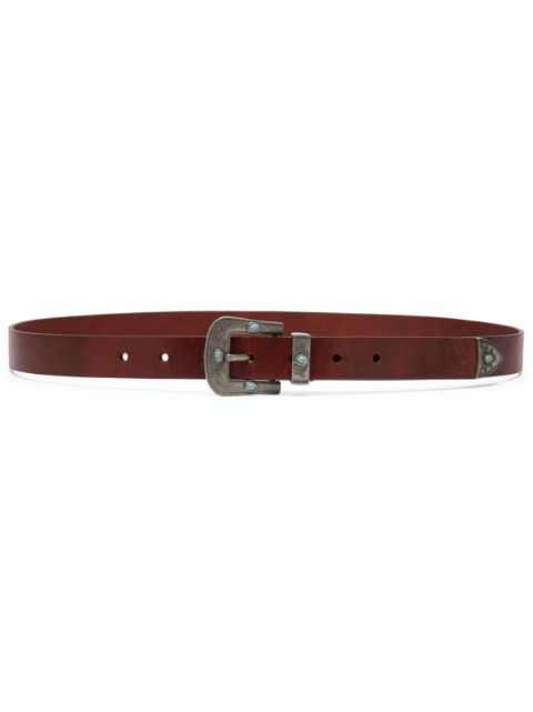 Brunello Cucinelli bead-detail leather belt Men