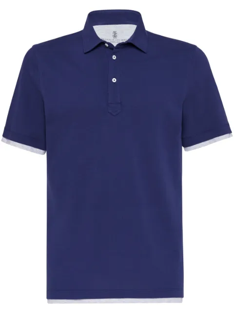 Brunello Cucinelli double-layer cotton polo shirt