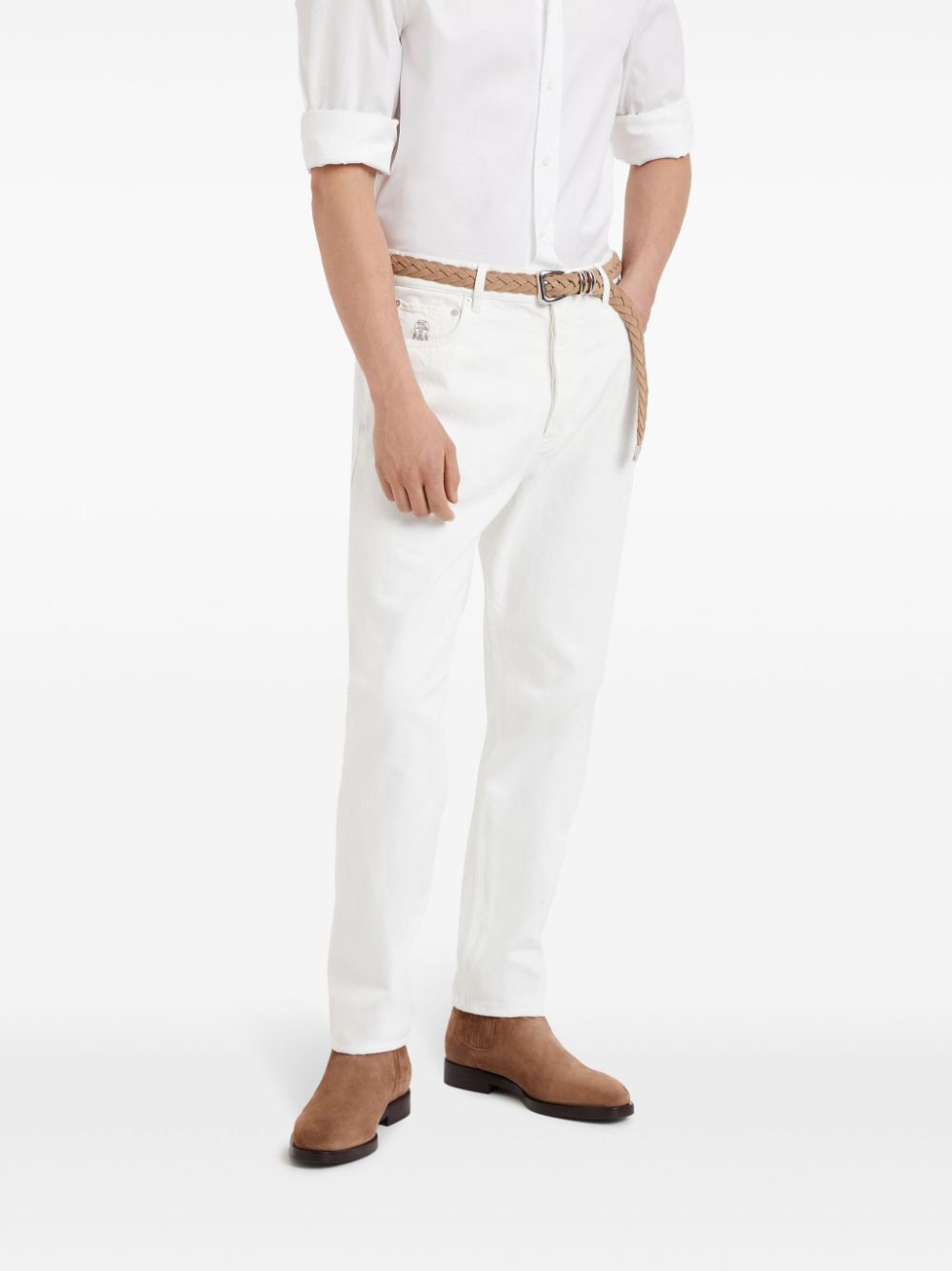 Brunello Cucinelli DYED DENIM PANTS - White