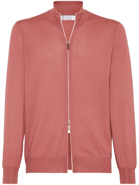 Brunello Cucinelli fine-knit zip-up cardigan