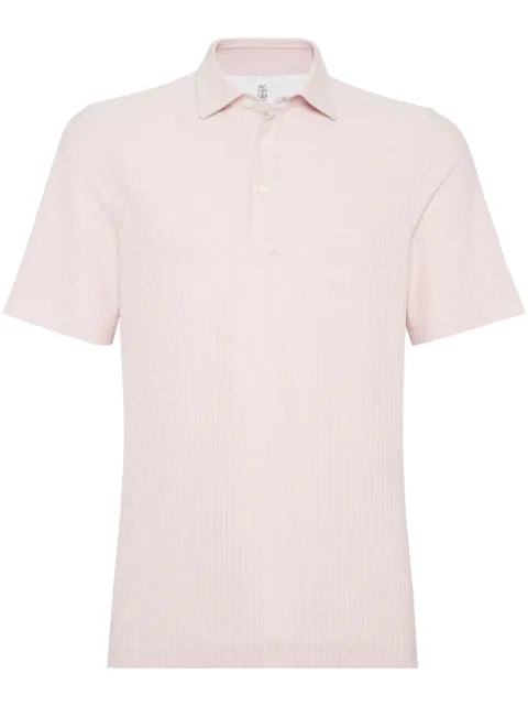 Brunello Cucinelli ribbed-knit polo shirt