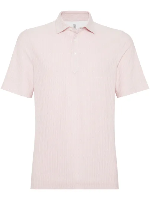 Polo en maille à design nervuré - Brunello Cucinelli - Modalova