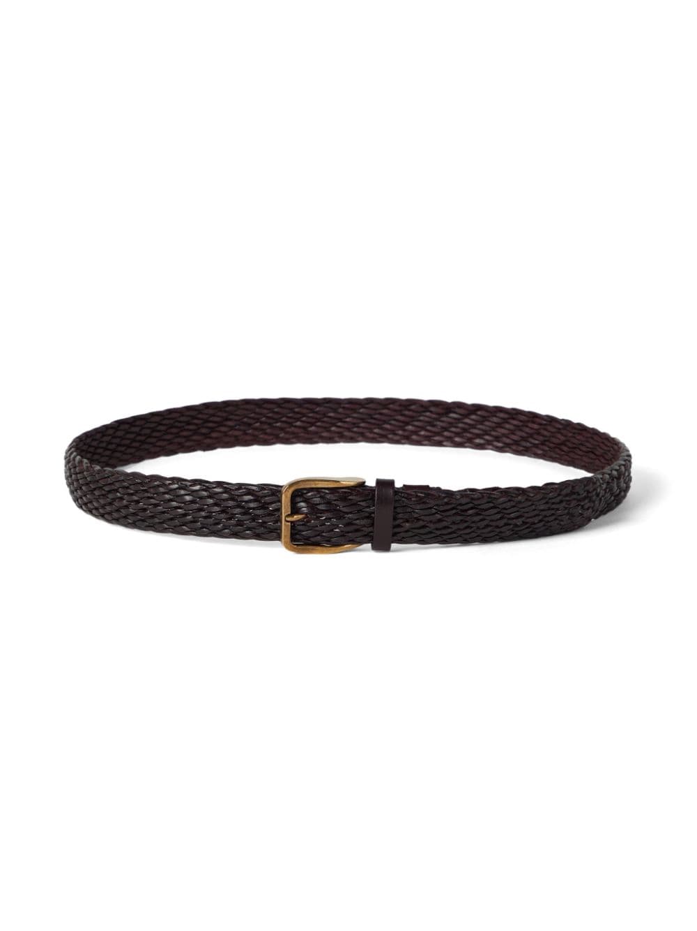 Shop Brunello Cucinelli Interwoven-design Leather Belt In Brown