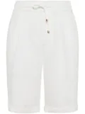 Brunello Cucinelli drawstring linen bermuda shorts - White