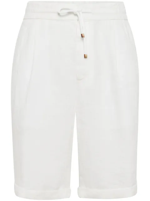 Brunello Cucinelli drawstring linen bermuda shorts Men