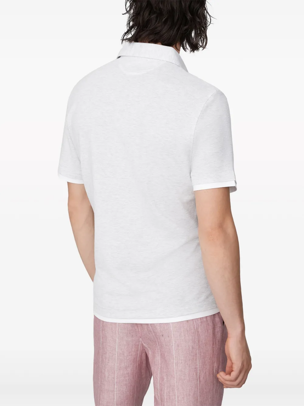 Shop Brunello Cucinelli Layered Cotton Polo Shirt In White