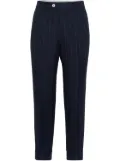 Brunello Cucinelli pinstriped tapered trousers - Blue