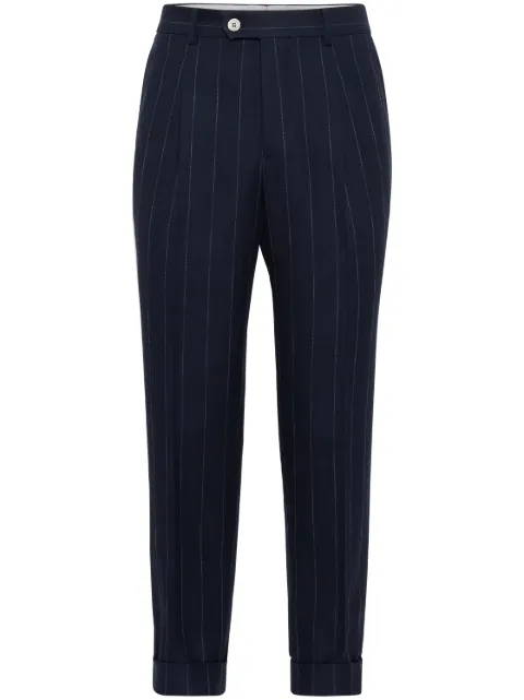 Brunello Cucinelli pinstriped tapered trousers