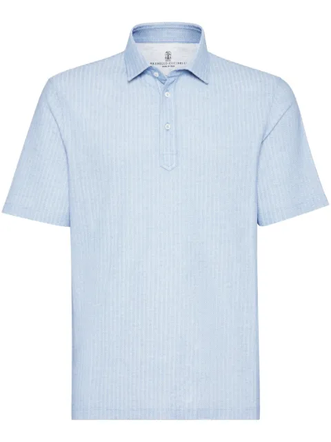 Brunello Cucinelli ribbed-knit polo shirt
