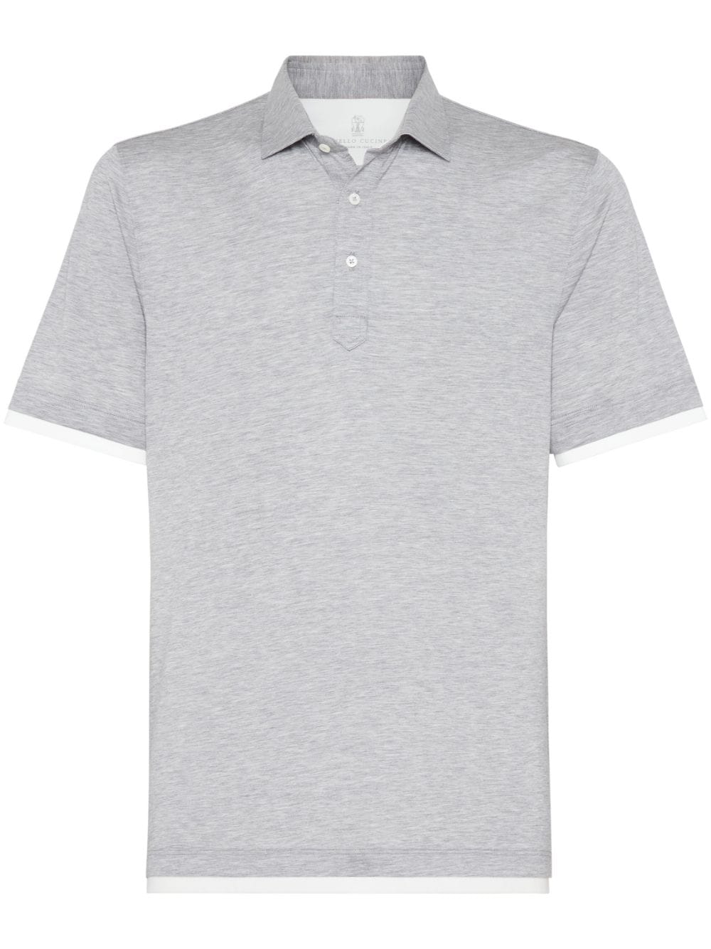 Brunello Cucinelli Silk-cotton Polo Shirt In Grey