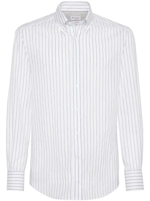 Brunello Cucinelli camisa con rayas estampadas