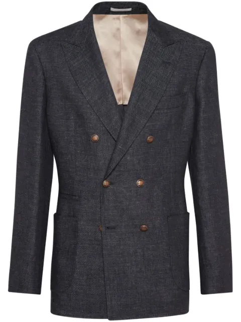 Brunello Cucinelli double-breasted linen blazer