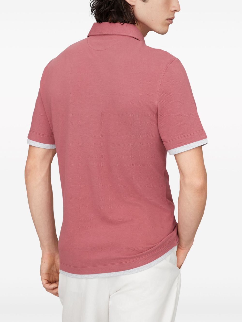 Shop Brunello Cucinelli Button-fastening Cotton Polo Shirt In Red