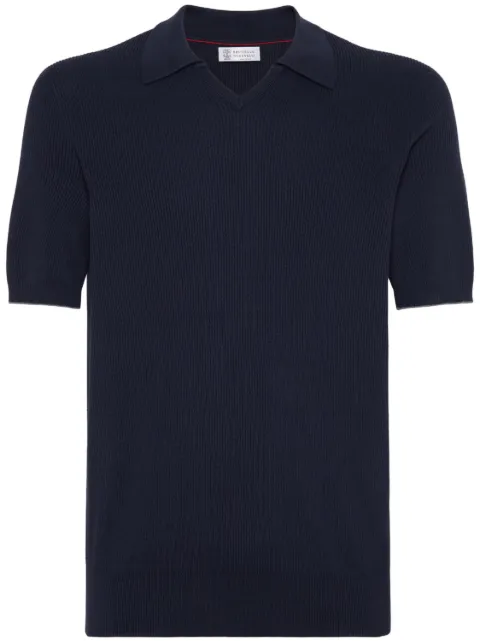 Brunello Cucinelli ribbed-knit polo jumper