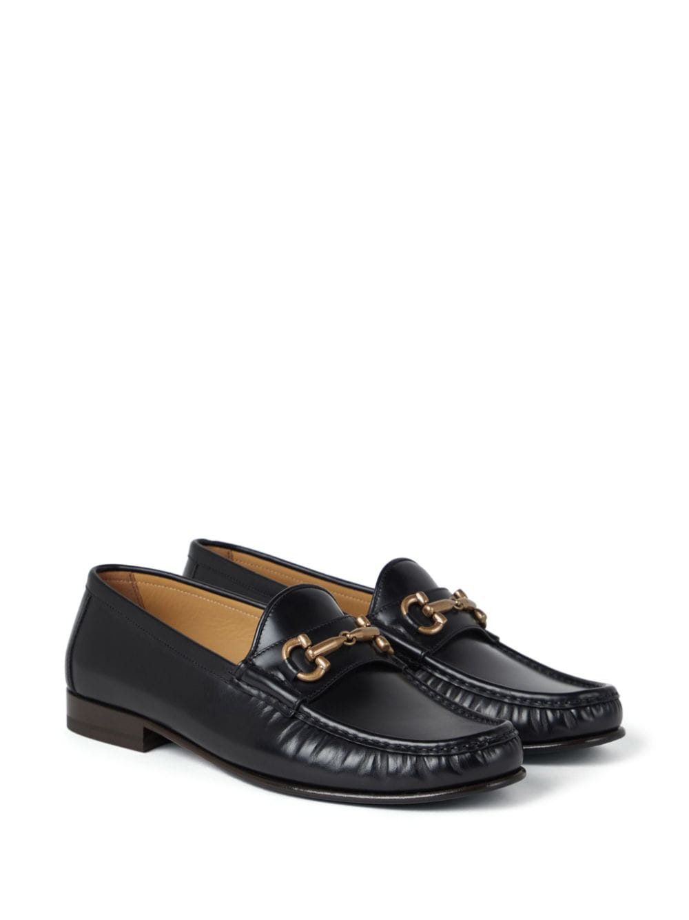 Shop Brunello Cucinelli Horsebit Leather Loafers In Black