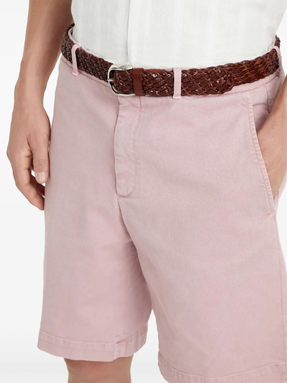 Shop Brunello Cucinelli Denim Bermuda Shorts In Pink