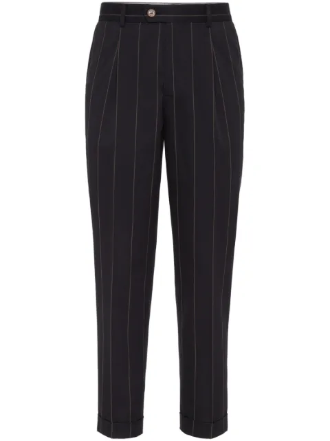 Brunello Cucinelli pantalones tapered con motivo de rayas