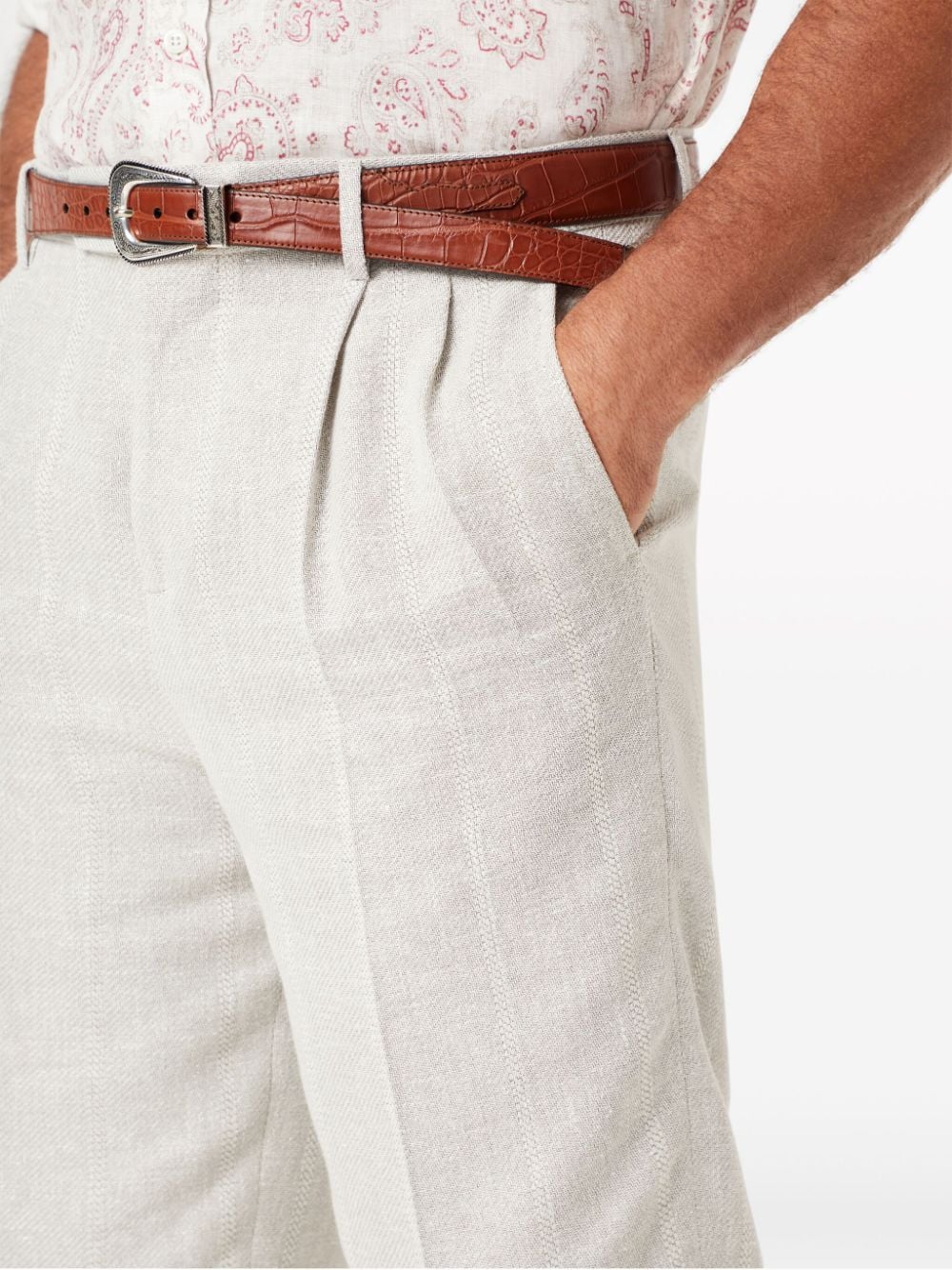 Brunello Cucinelli Cropped broek met toelopende pijpen Wit