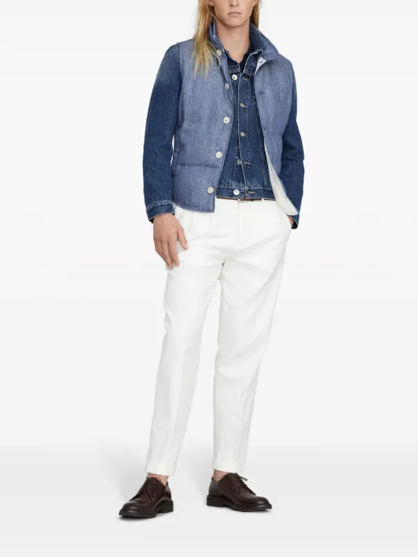 Brunello Cucinelli リネン パデッド ジレ | ブルー | FARFETCH JP