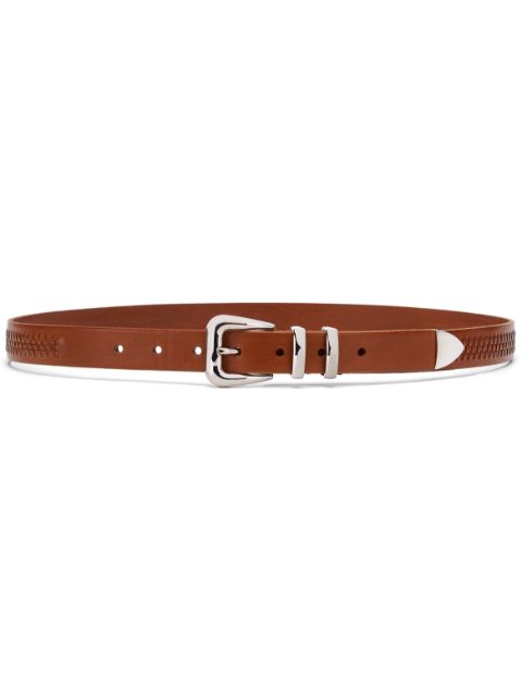 Brunello Cucinelli woven buckled leather belt Men