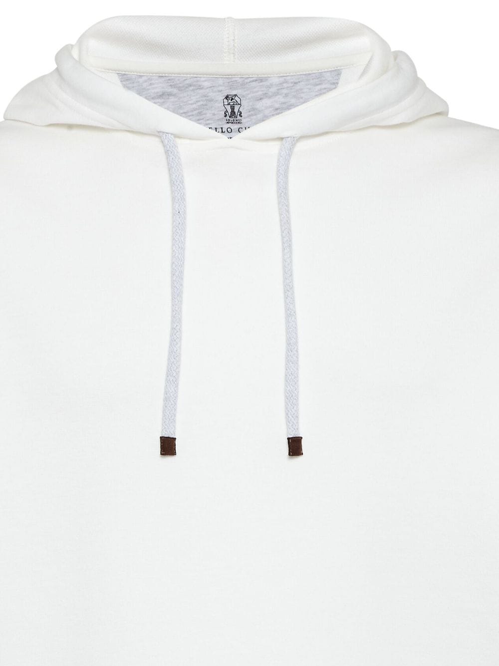 Brunello Cucinelli Hoodie van katoenblend van jersey textuur Wit