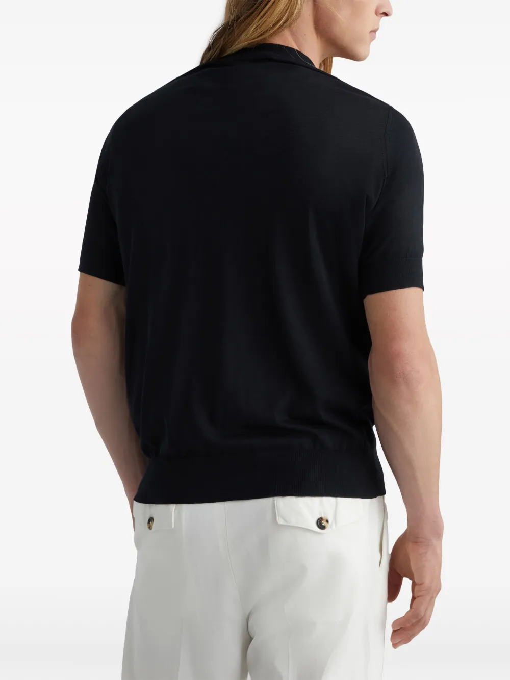 Brunello Cucinelli Fijngebreid T-shirt Zwart