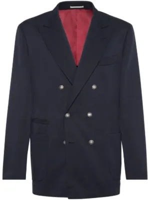 Valentino Garavani VGパッチ ウールダブルジャケット | ブルー