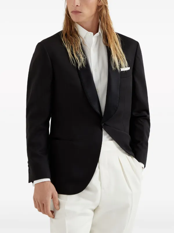 Brunello Cucinelli shawl-lapels Dinner Blazer | Black | FARFETCH