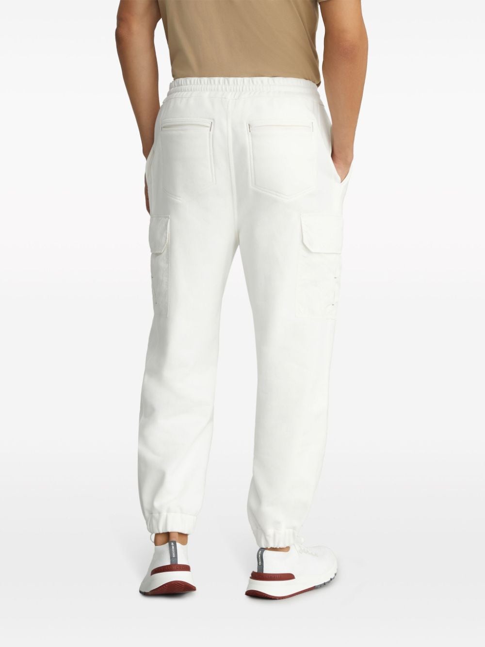 Shop Brunello Cucinelli Cotton-blend Track Pants In White