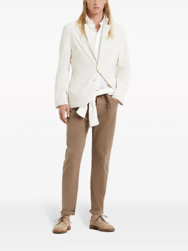 Brunello Cucinelli single-breasted Blazer | White | FARFETCH ID
