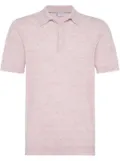Brunello Cucinelli ribbed-collar slub-texture polo shirt - Pink