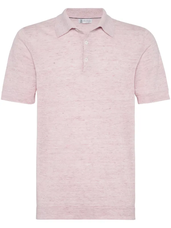 Brunello Cucinelli リブカラー ポロシャツ | ピンク | FARFETCH JP
