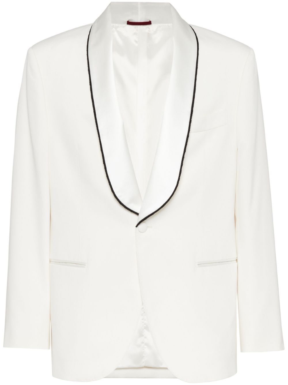 Shop Brunello Cucinelli Single-breasted Silk Blazer In White