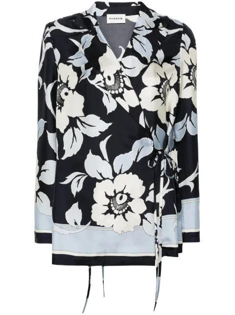 P.A.R.O.S.H. blusa cruzada con estampado floral