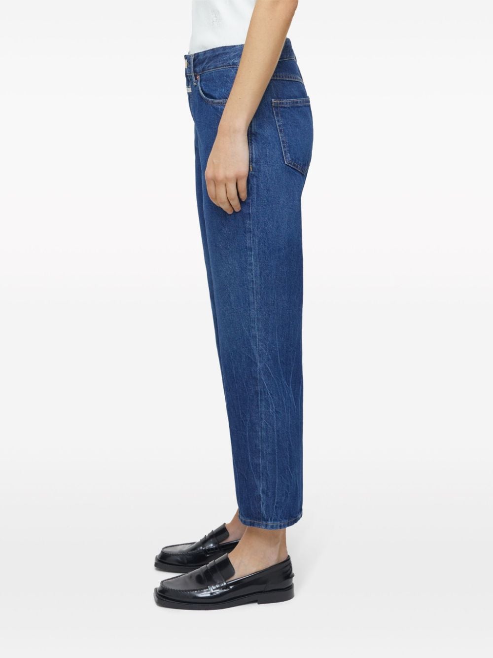 Shop Closed Milo Straight-leg Cropped Jeans In Blue