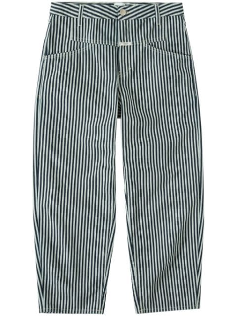 Closed Stover striped straight-leg cotton jeans