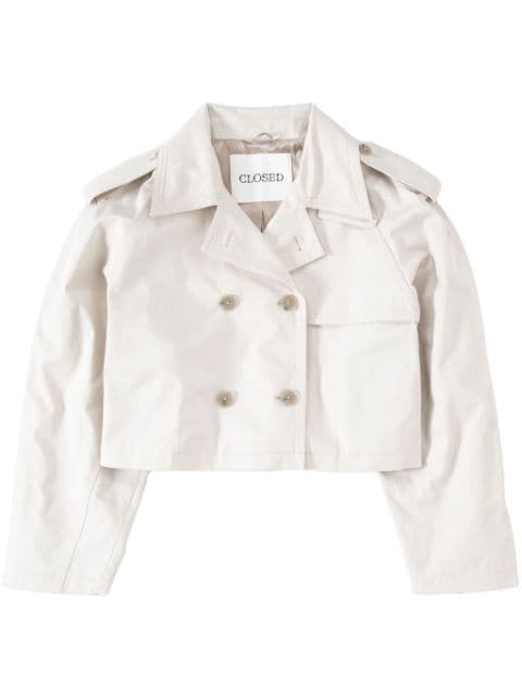 Closed cropped double-breasted trenchcoat