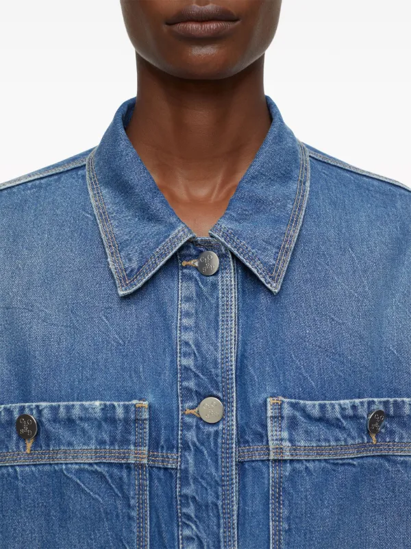 Closed drawstring hem Denim Jacket Blue FARFETCH CA