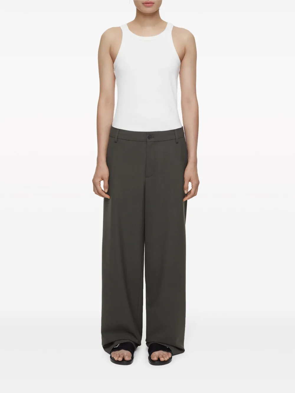 Shop Closed Jurdy Wide-leg Tailored Trousers In Grau