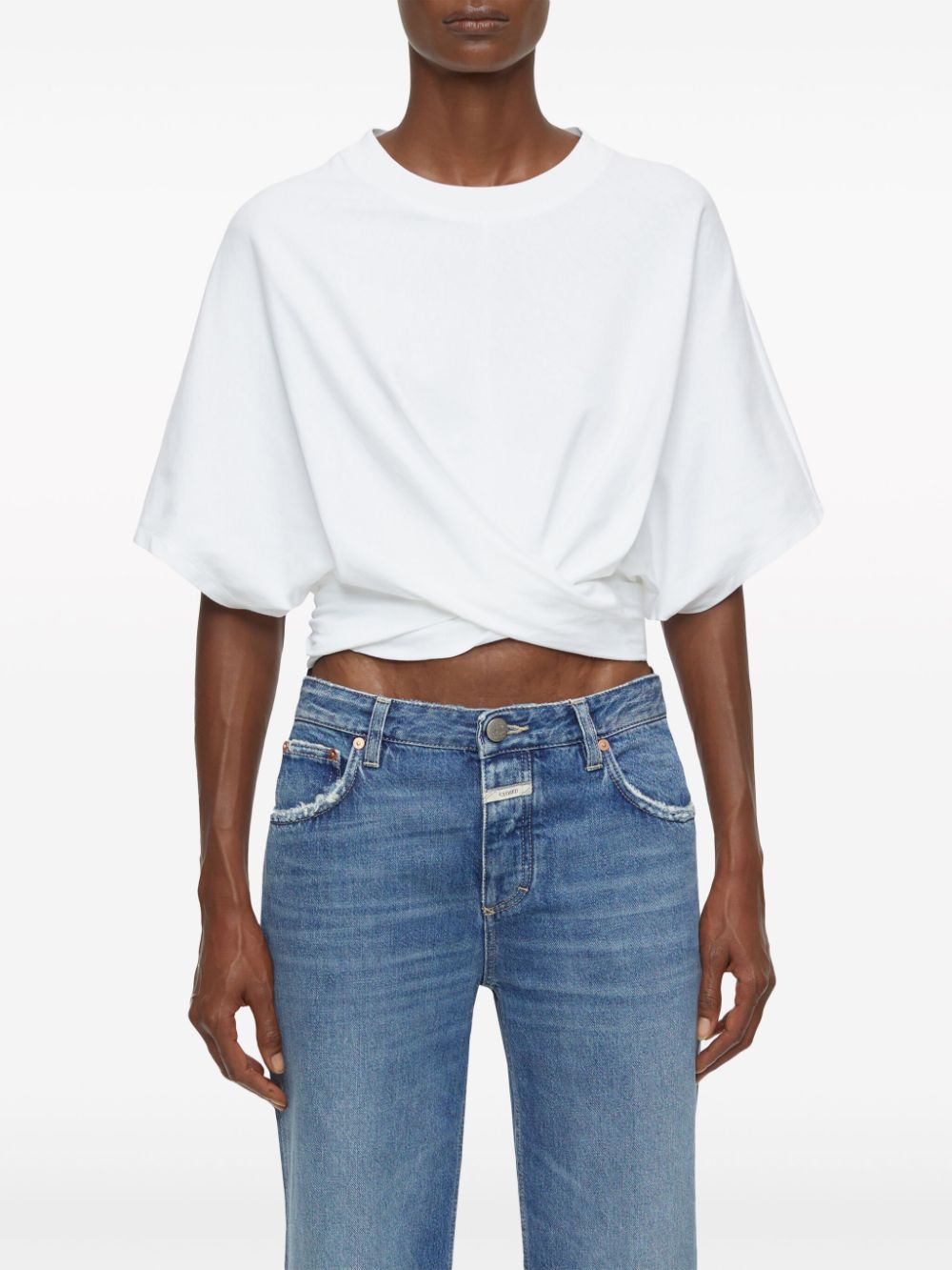 Shop Closed Wrap Organic Cotton T-shirt In White