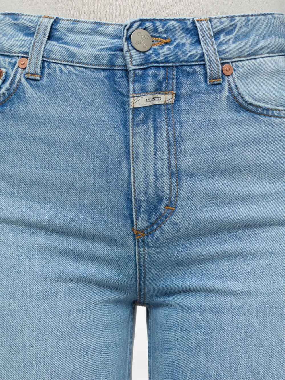 Closed Jeans met wijde pijpen van biologisch katoen Blauw