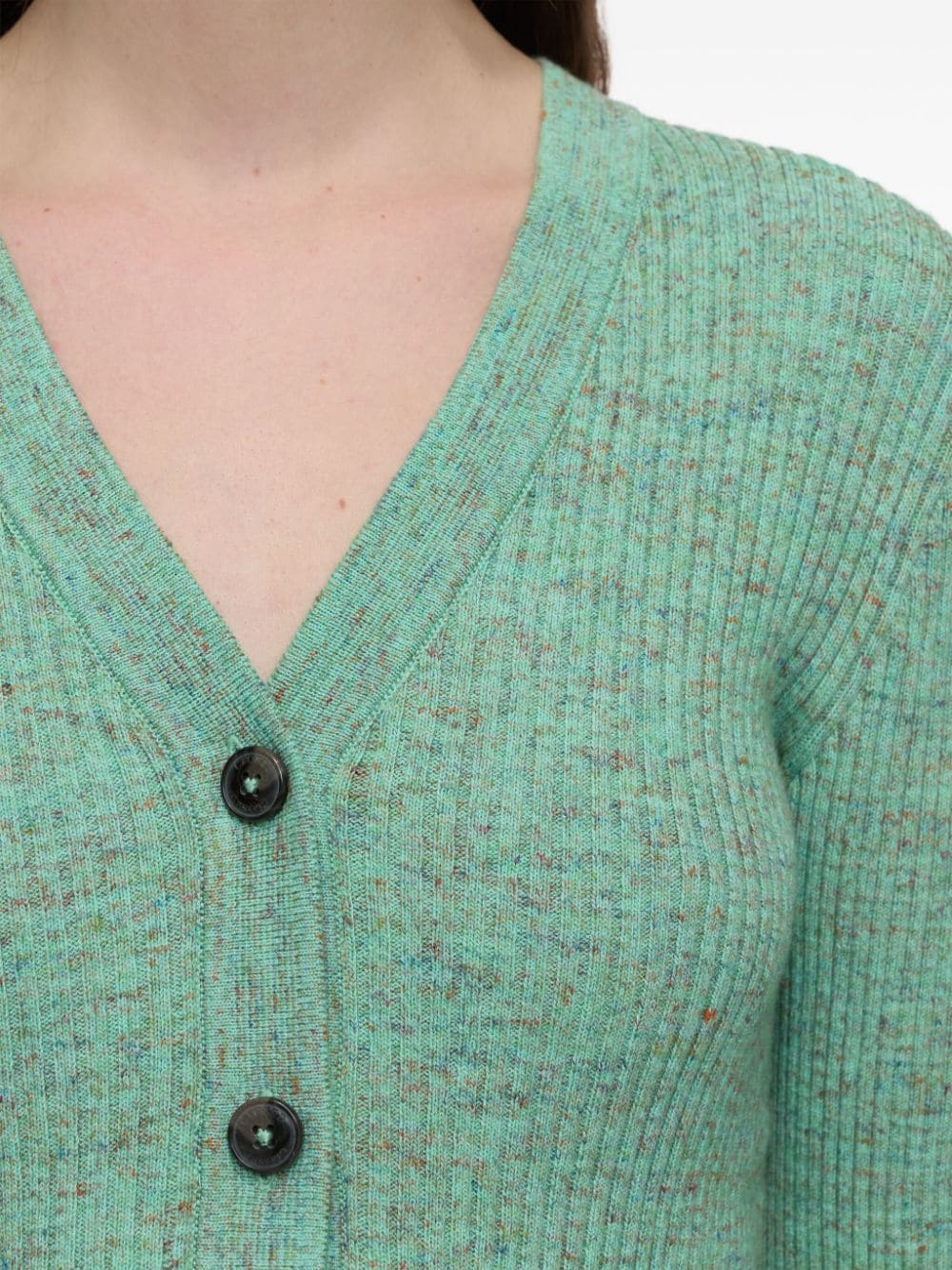 Shop Closed V-neck Mélange Jumper In Green