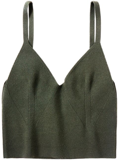 Closed fine-knit bra top