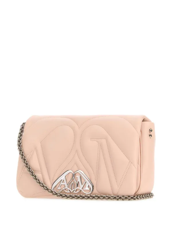ショルダーバッグ・ポシェット ALEXANDER MCQUEEN PINK LEATHER SMALL SEAL SHOULDER BAG Alexander McQueen Small The Seal Shoulder Bag | Pink