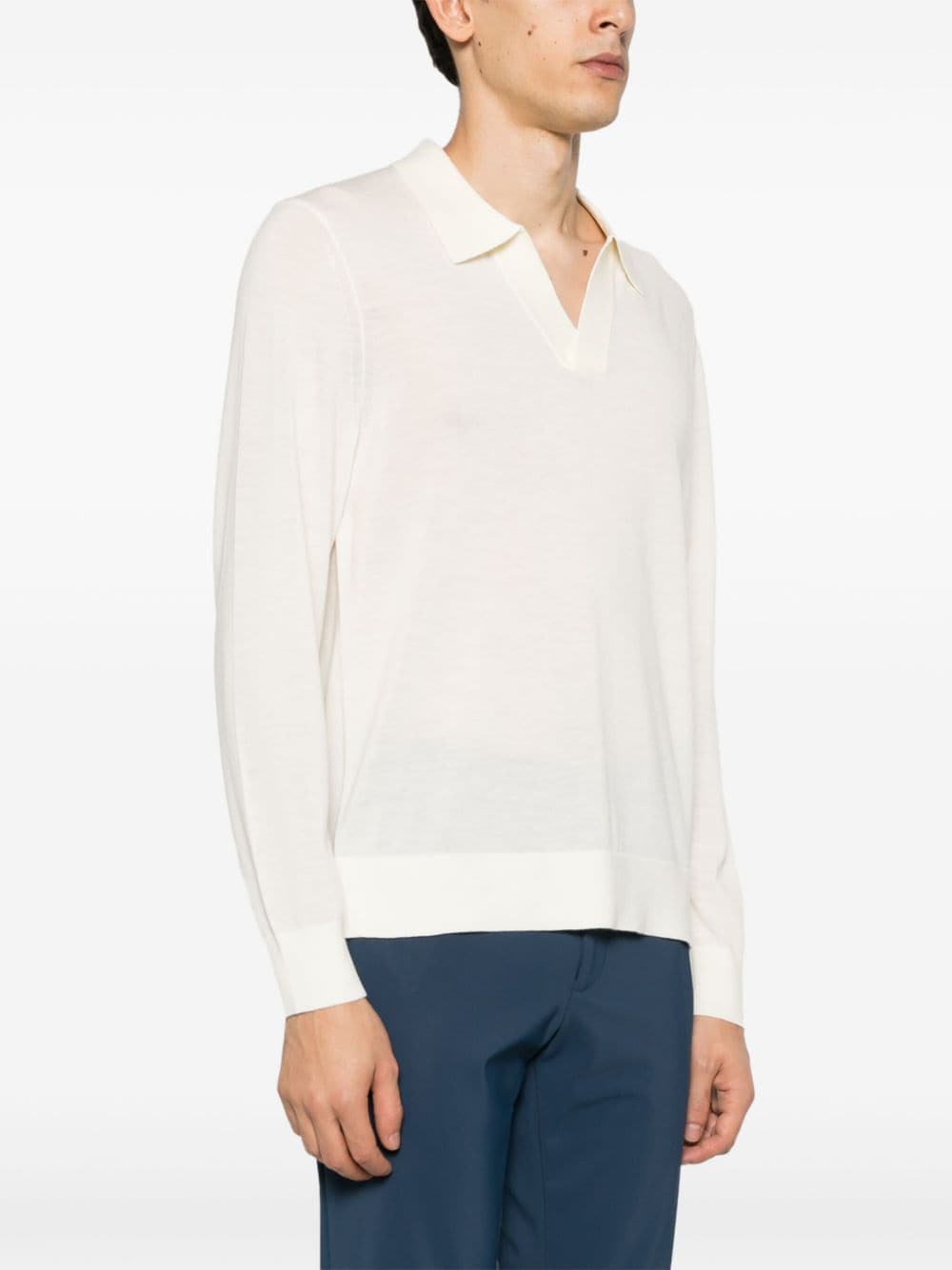 Shop Theory Polo-neck Long-sleeve Jumper In White
