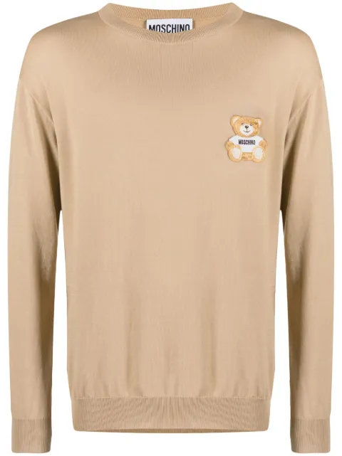 Moschino Teddy Bear-patch cotton jumper